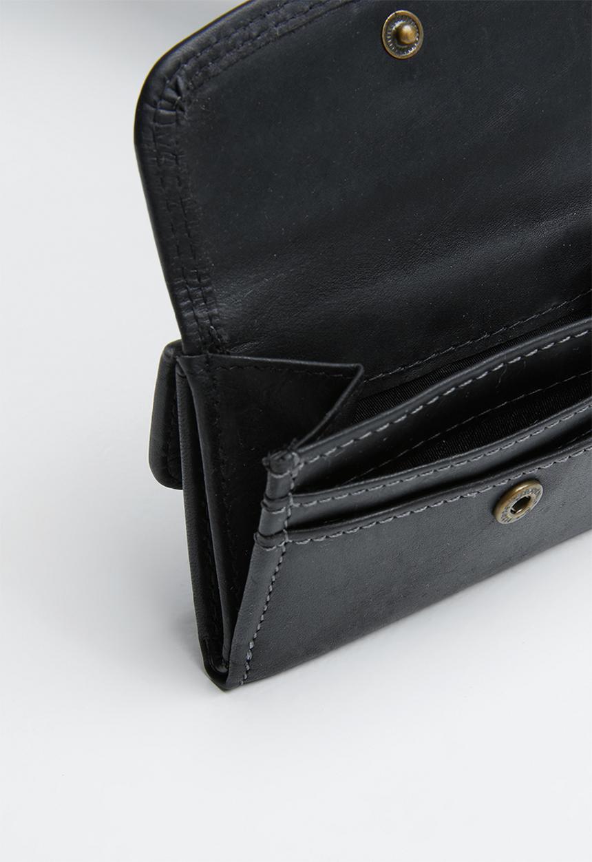 POLO - Tuscany leather mini billfold - black