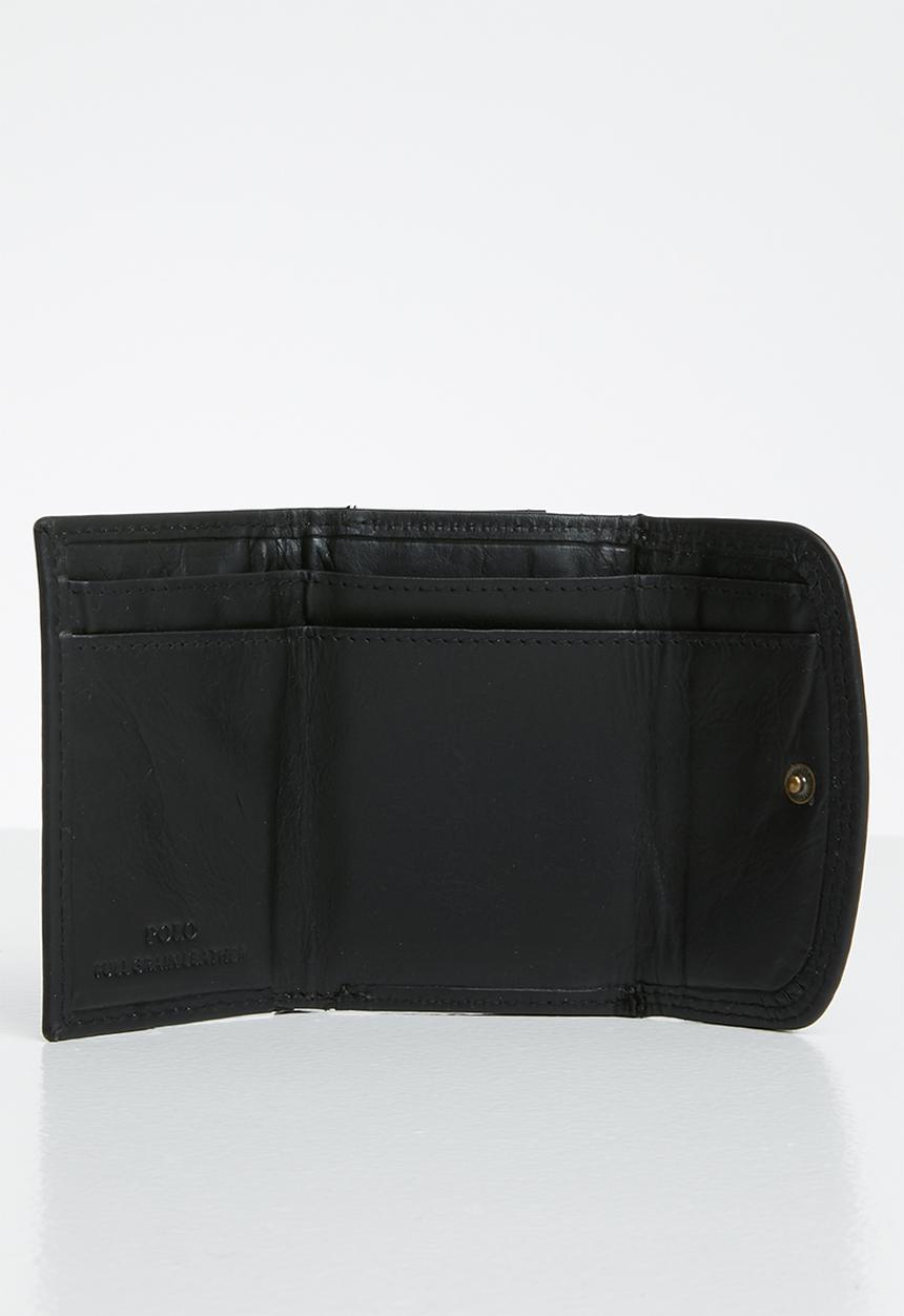 POLO - Tuscany leather mini billfold - black