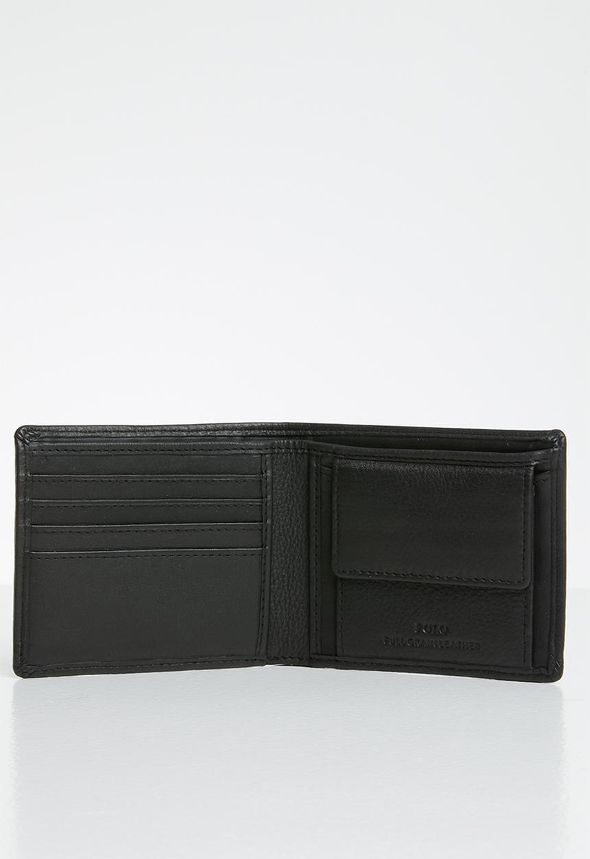 POLO - Nappa billfold with coin sec - black