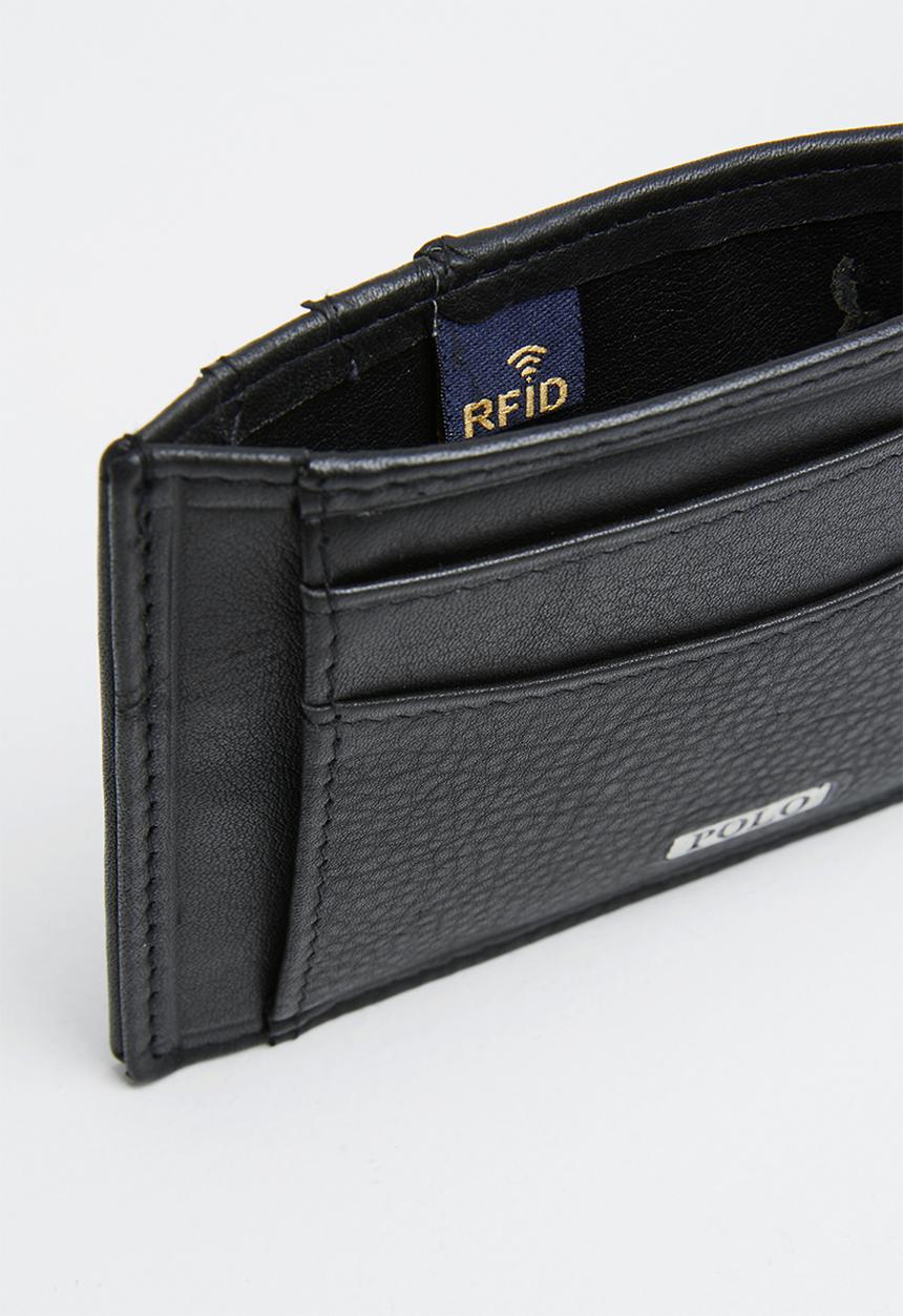 POLO - Nappa credit card wallet - black