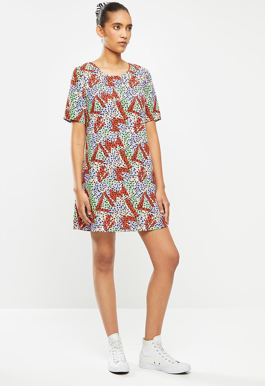 Glamorous - Geo print T-shirt dress - multi