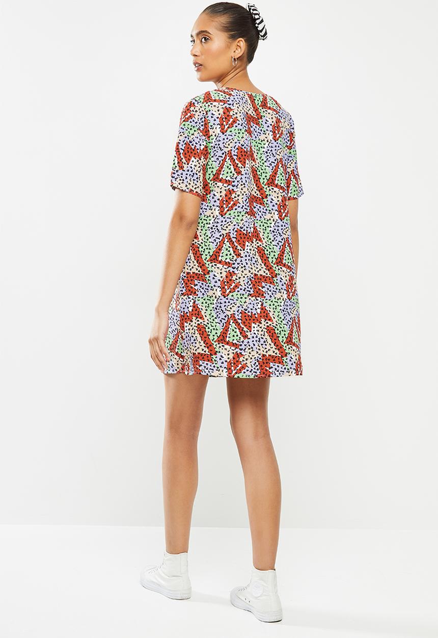 Glamorous - Geo print T-shirt dress - multi