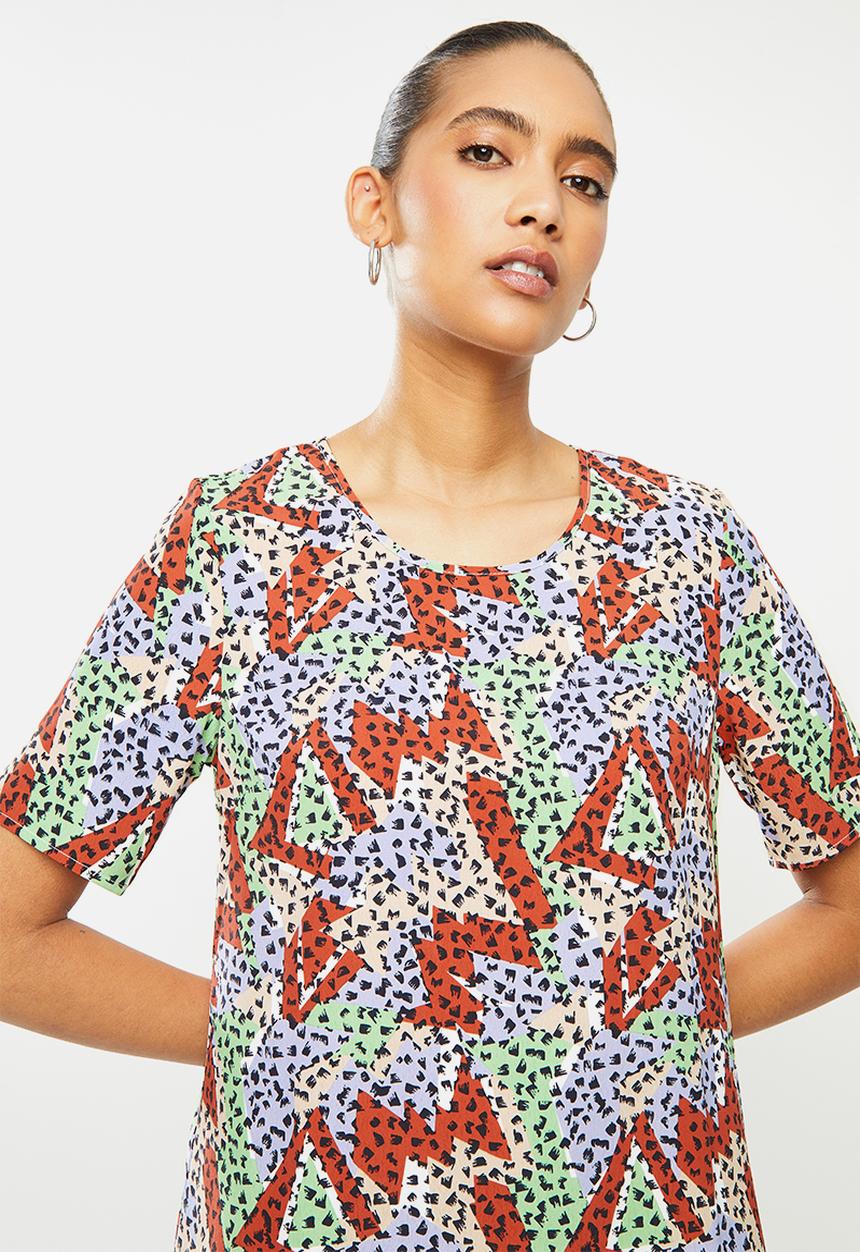 Glamorous - Geo print T-shirt dress - multi