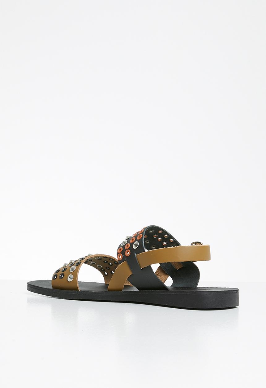 iFELE - Sibongile leather sandal - tan/black