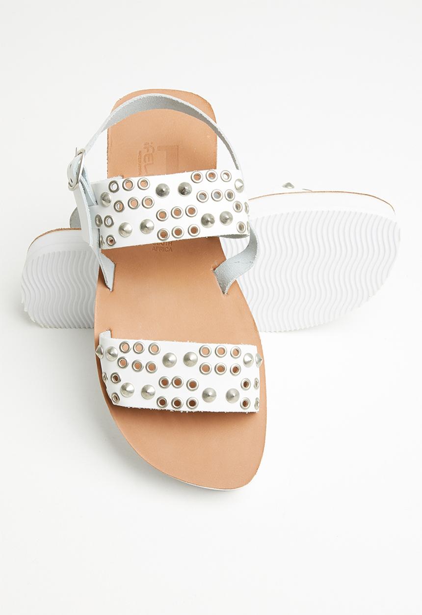 iFELE - Sibongile platform leather sandal - white