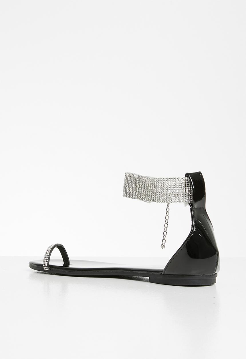 SISSY BOY - A diamond in the cuff - diamanté ankle strap sandal  - black