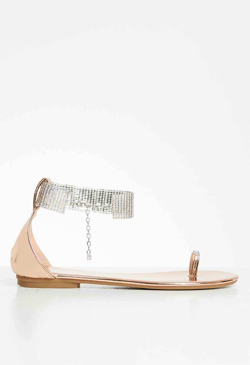 SISSY BOY - A diamond in the cuff - diamanté ankle strap sandal  - rose gold