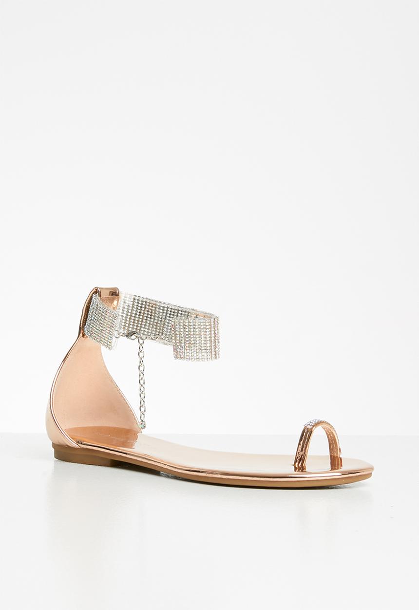 SISSY BOY - A diamond in the cuff - diamanté ankle strap sandal  - rose gold