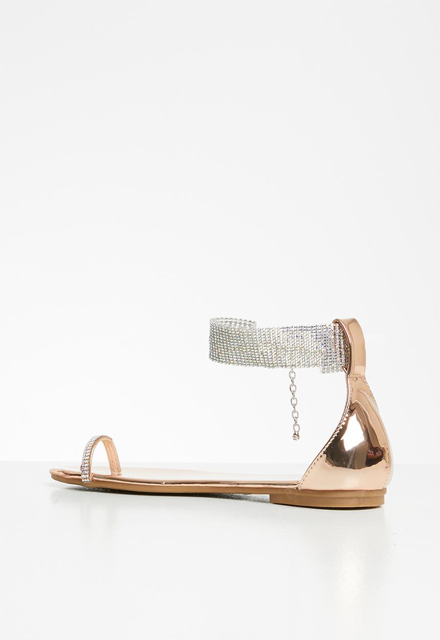 SISSY BOY - A diamond in the cuff - diamanté ankle strap sandal  - rose gold