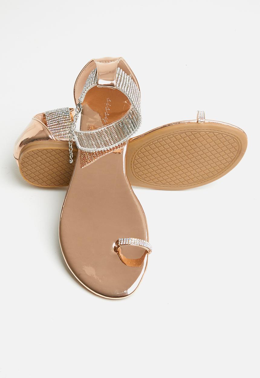 SISSY BOY - A diamond in the cuff - diamanté ankle strap sandal  - rose gold