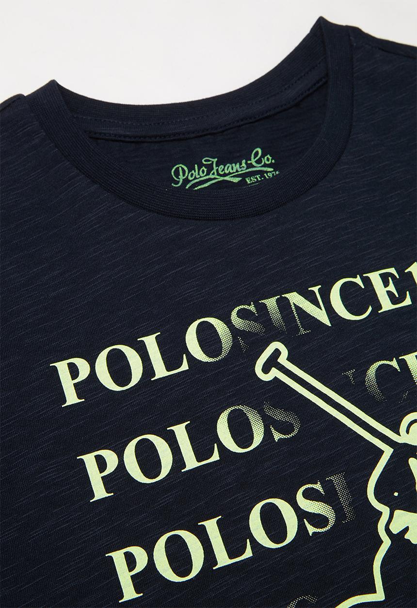 POLO - Ethan printed tee - navy