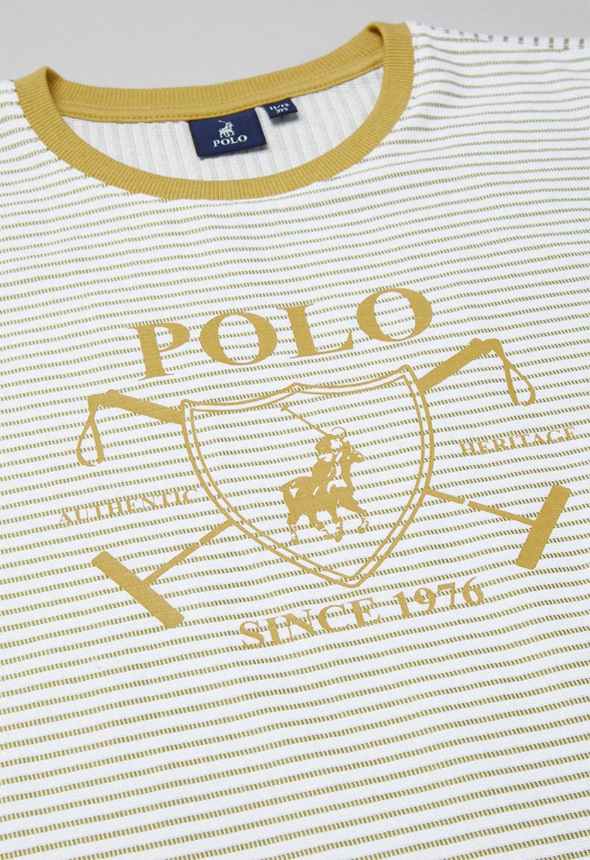 POLO - Boys logan striped printed tee - stone