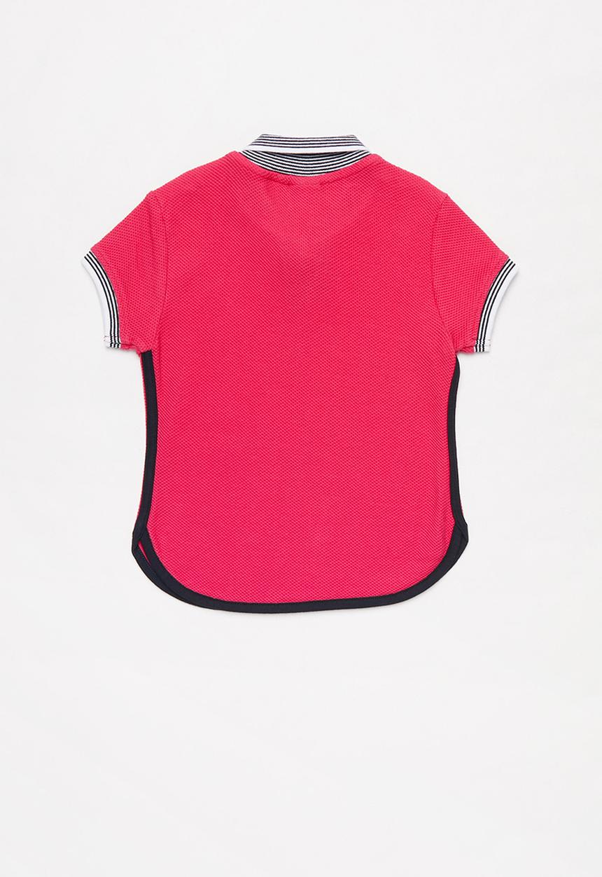POLO - Girls zoe honeycomb ss golfer - cerise