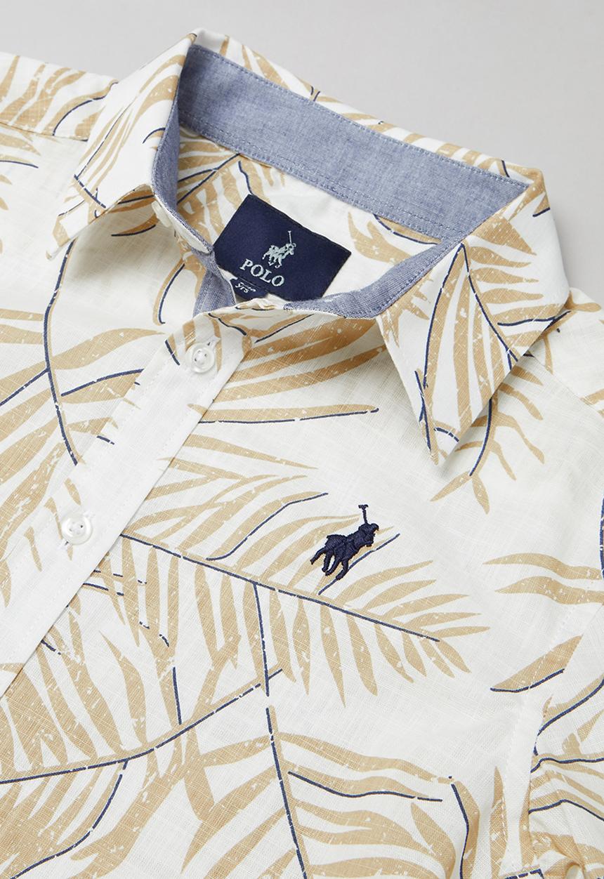 POLO - Boys anthony printed short sleeve shirt - stone