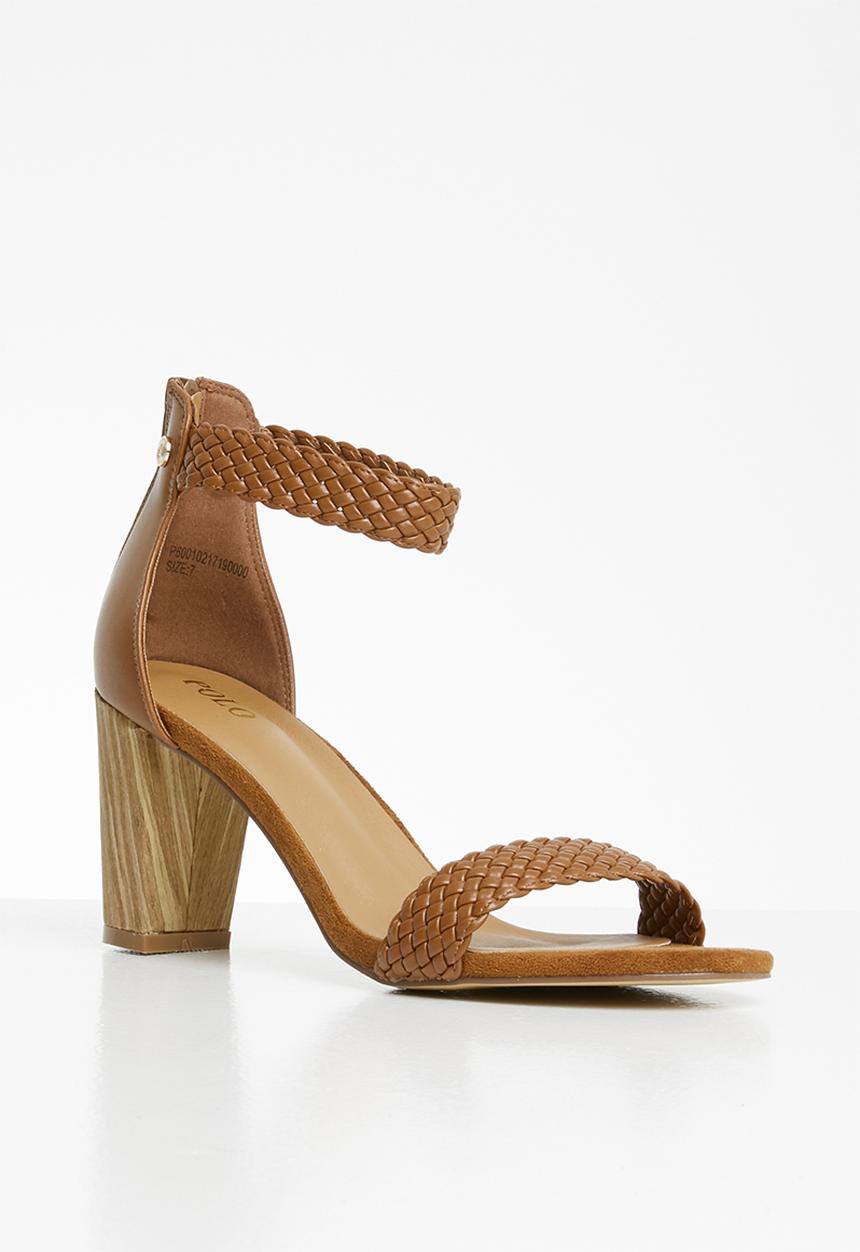 POLO - Kira woven high heel sandal - tan