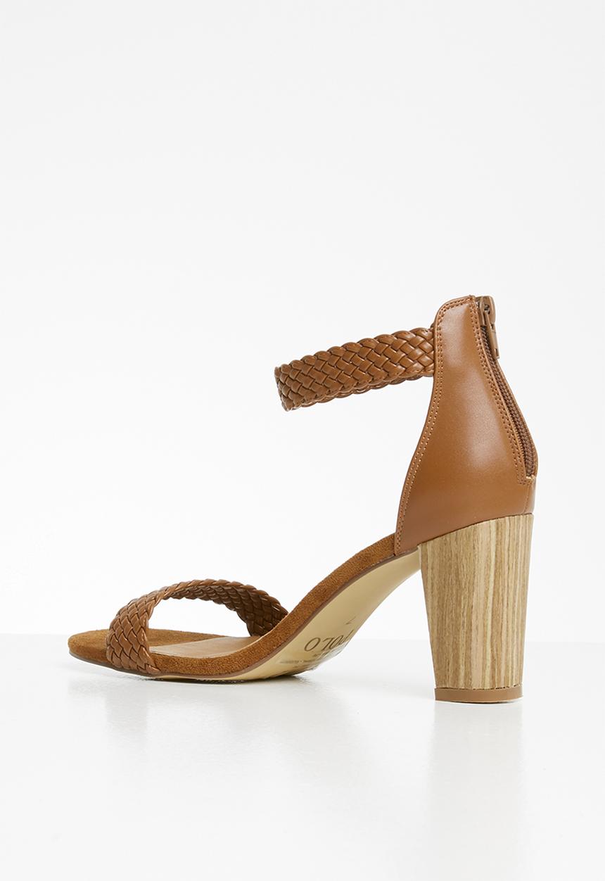 POLO - Kira woven high heel sandal - tan
