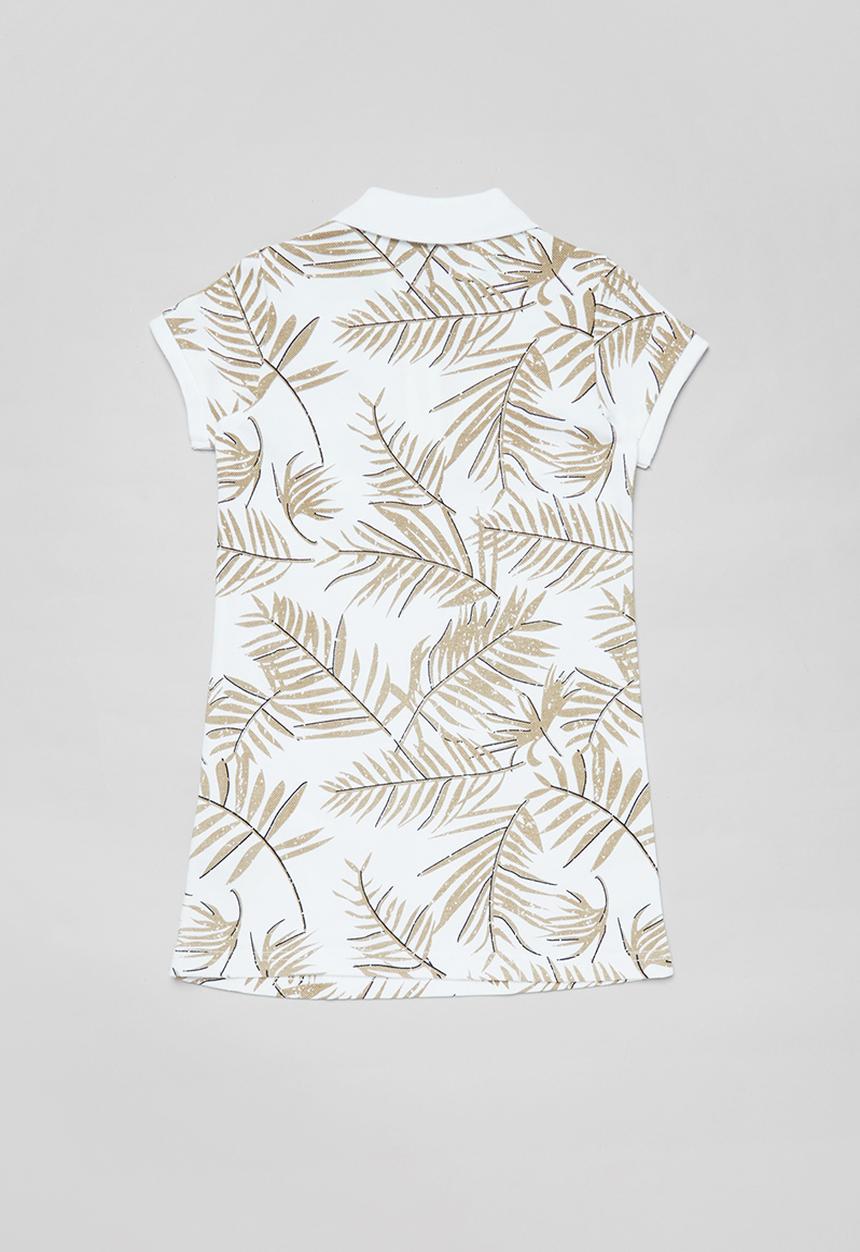 POLO - Girls arabella printed golfer dress - stone