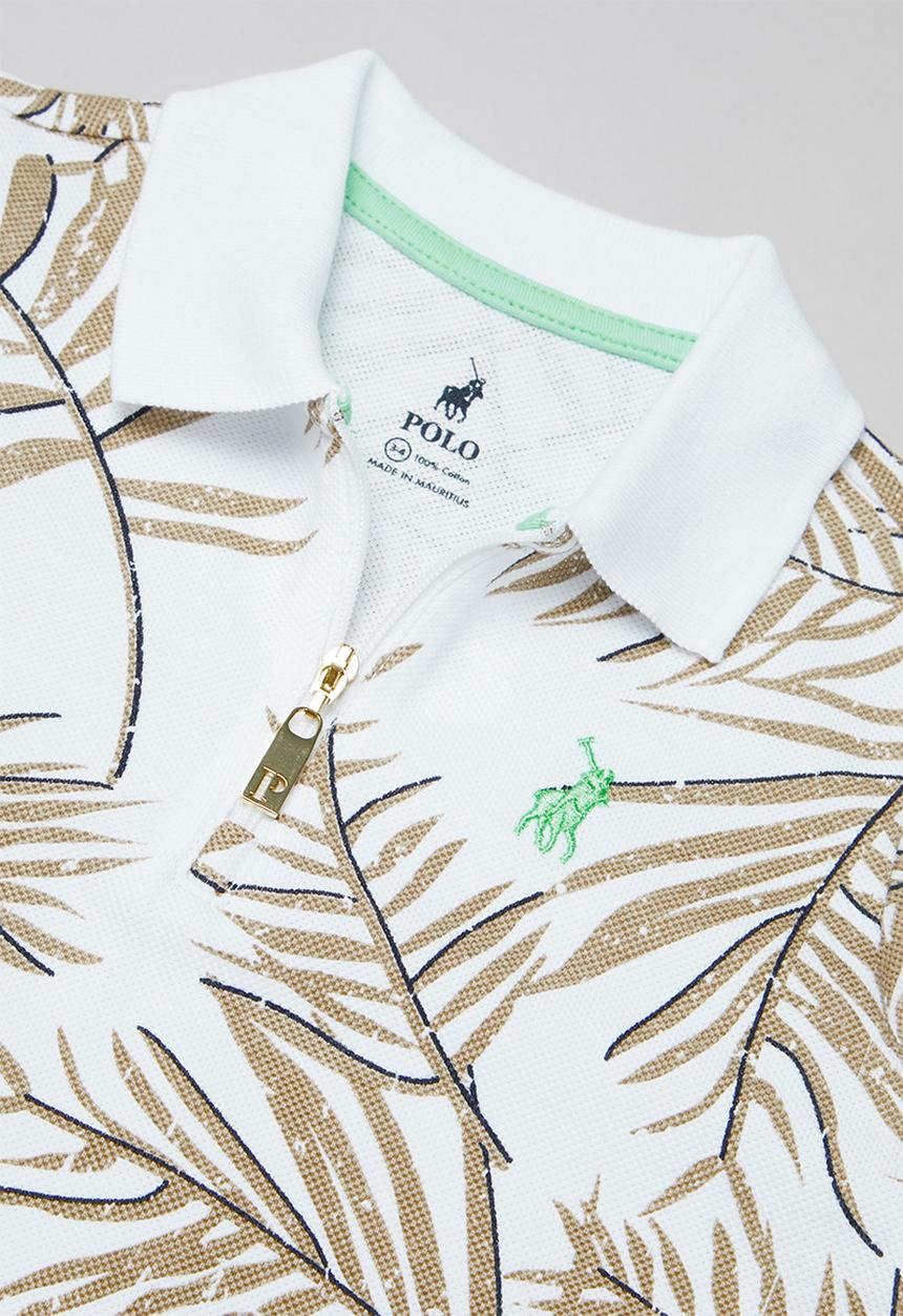 POLO - Girls arabella printed golfer dress - stone