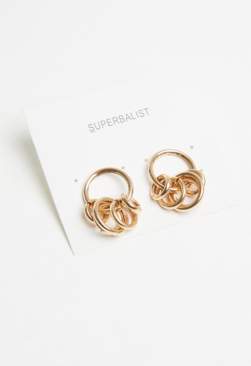 Superbalist - Linked hoop earrings - gold