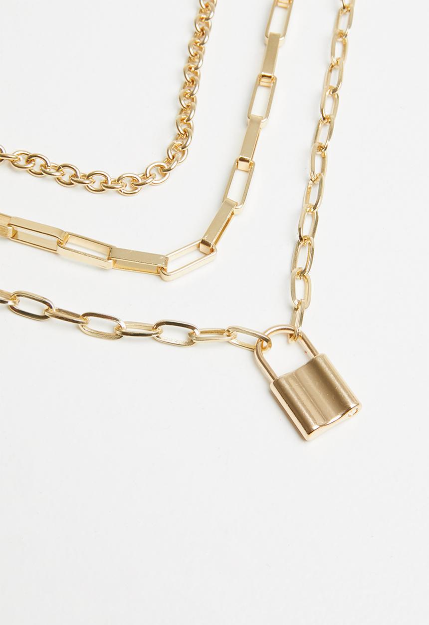Superbalist - Padlock layered necklace-gold