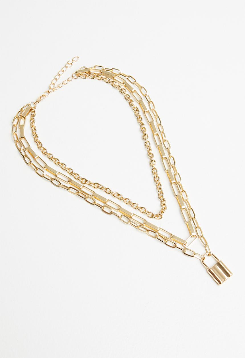 Superbalist - Padlock layered necklace-gold