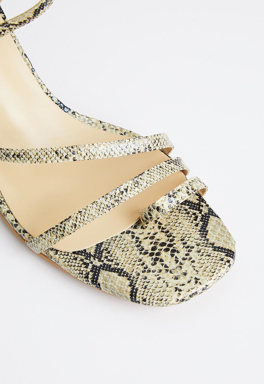 edit - Leonie barely-there heel - cream & black 