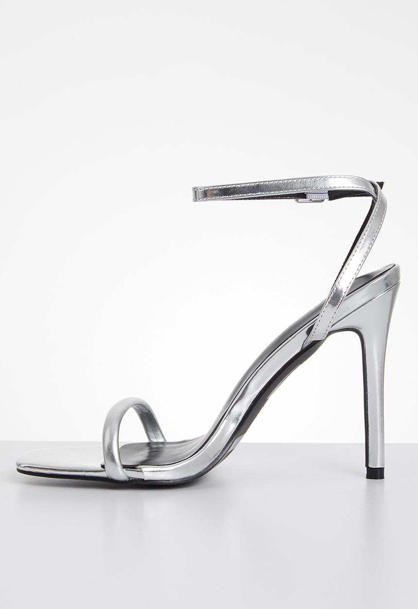 MILLA - Stephania barely-there heel - silver