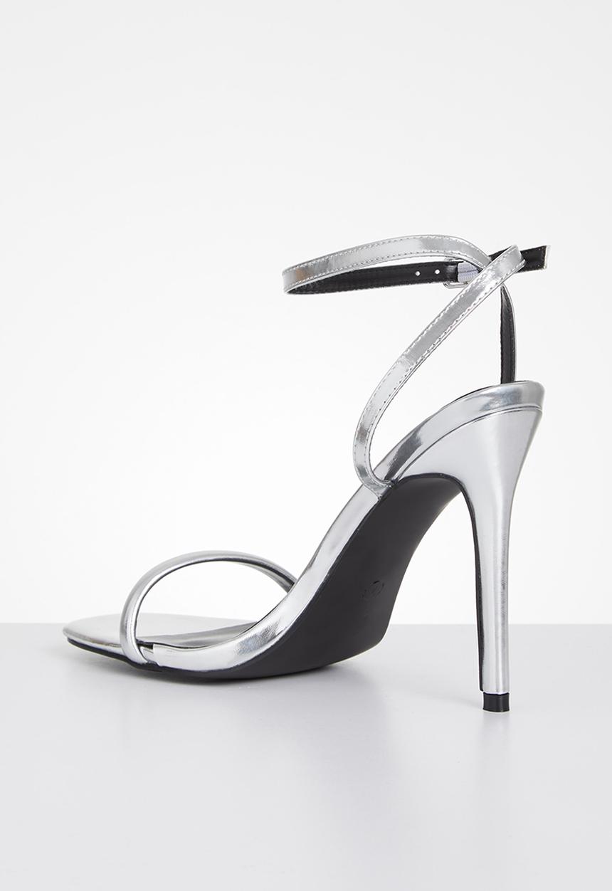 MILLA - Stephania barely-there heel - silver