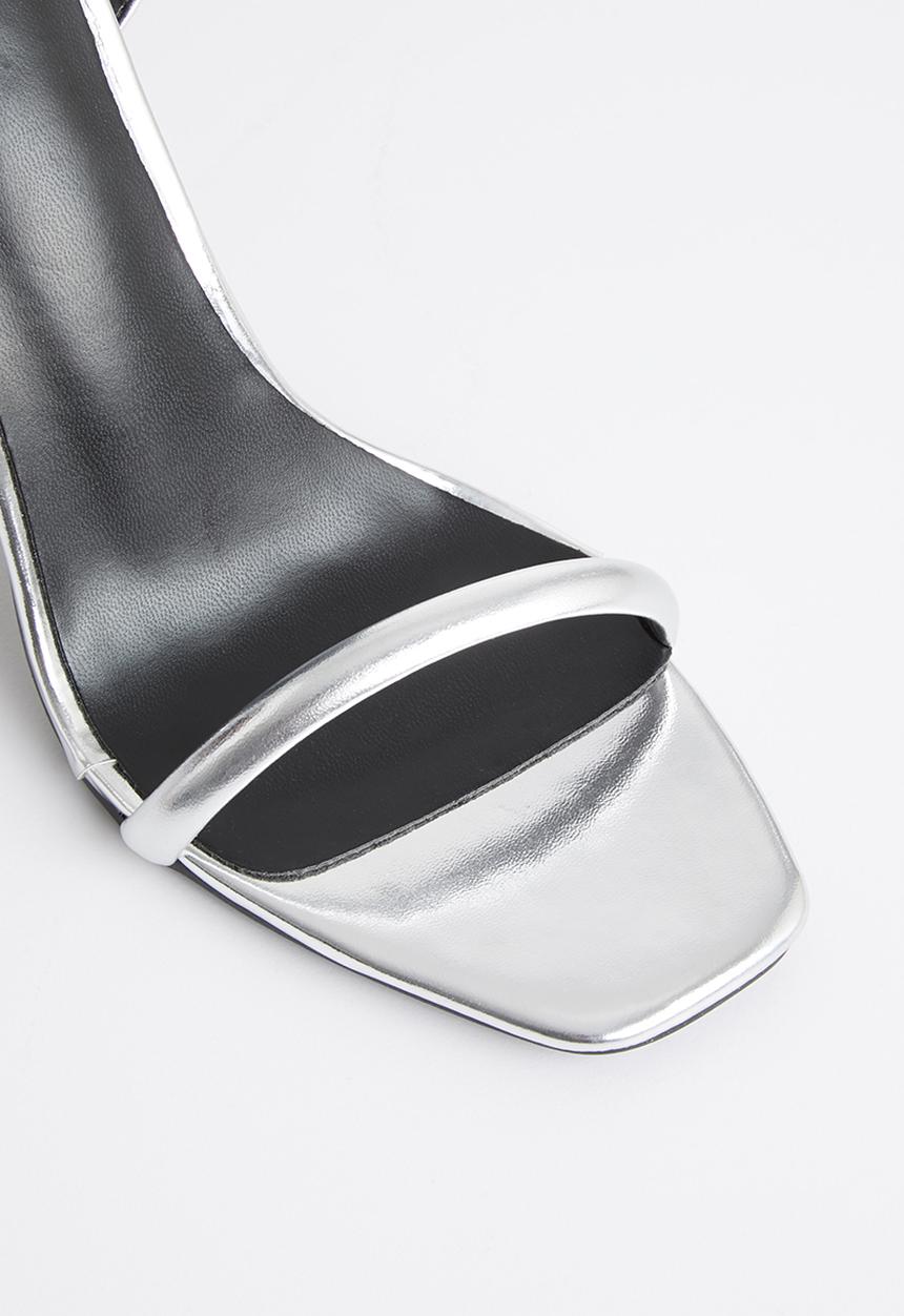 MILLA - Stephania barely-there heel - silver