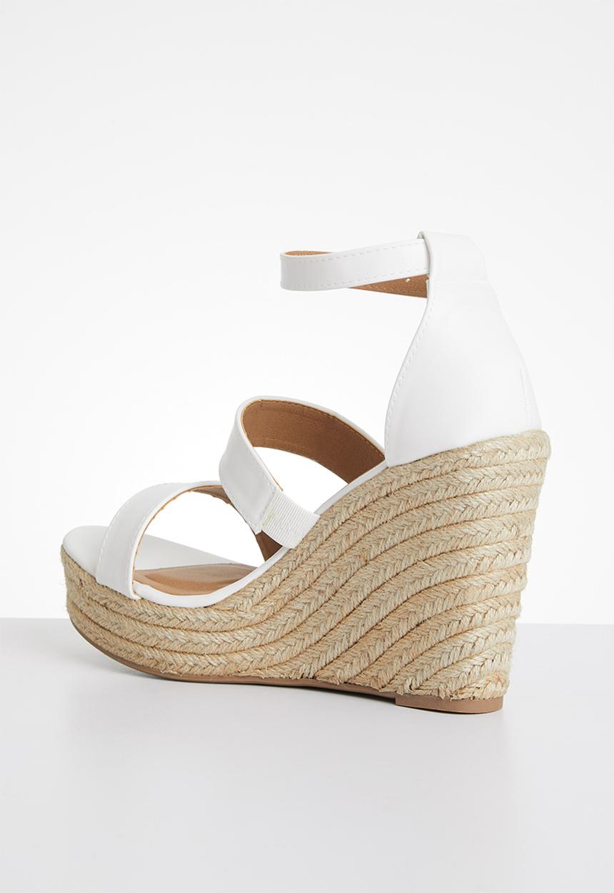 Cotton On - Brady wedge espadrille - white