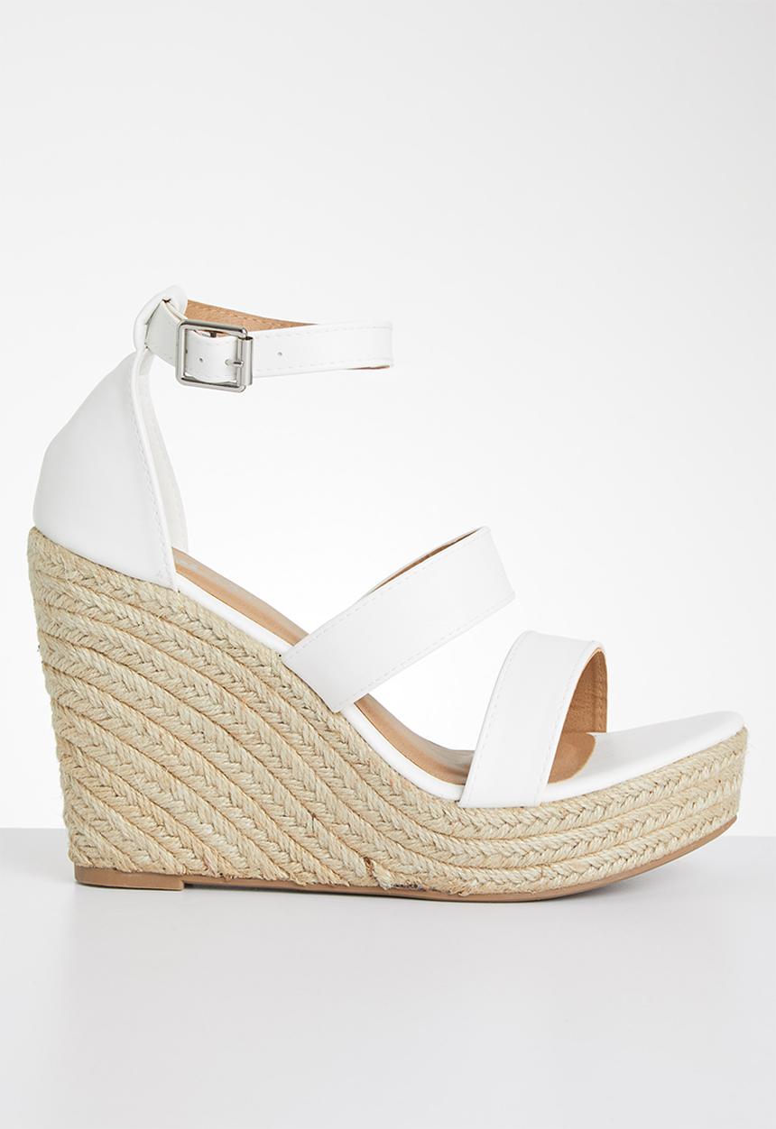 Cotton On - Brady wedge espadrille - white