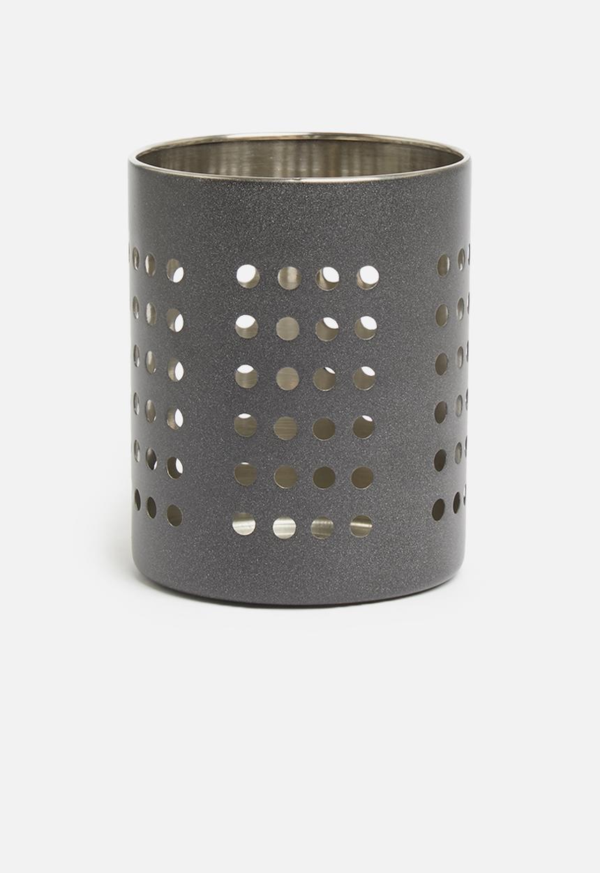 Excellent Houseware - Stainless steel cutlery basket - dark grey
