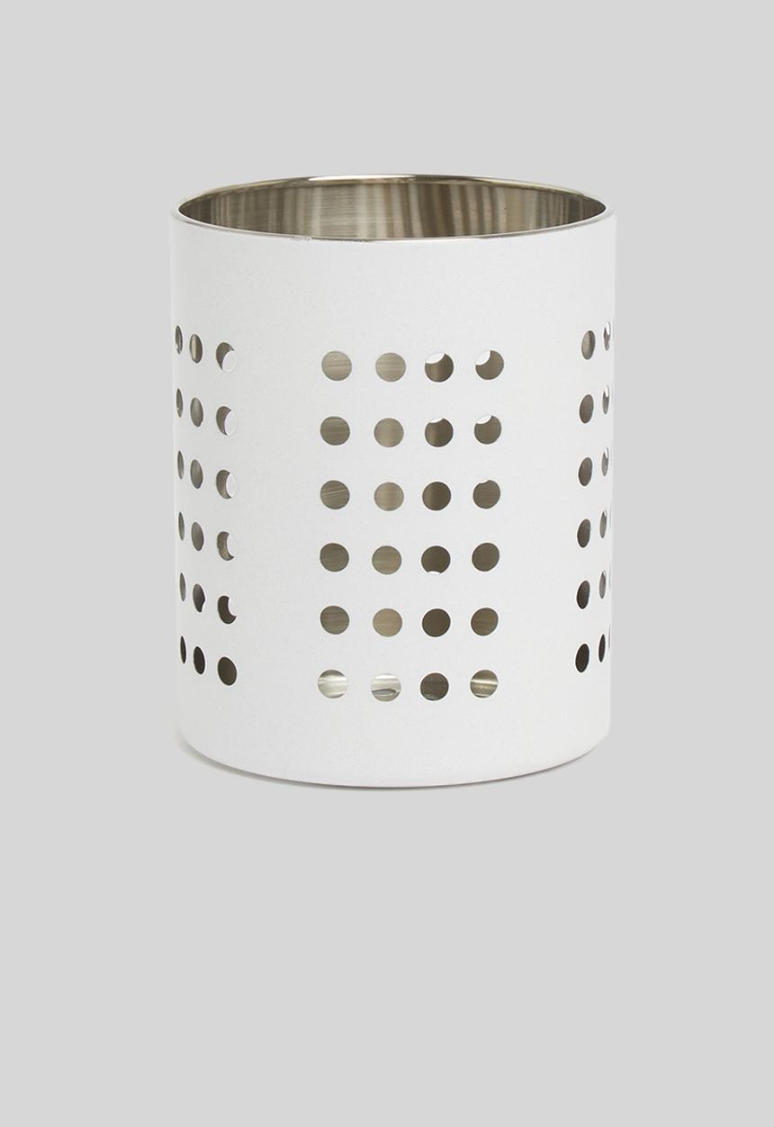 Excellent Houseware - Stainless steel cutlery basket -white