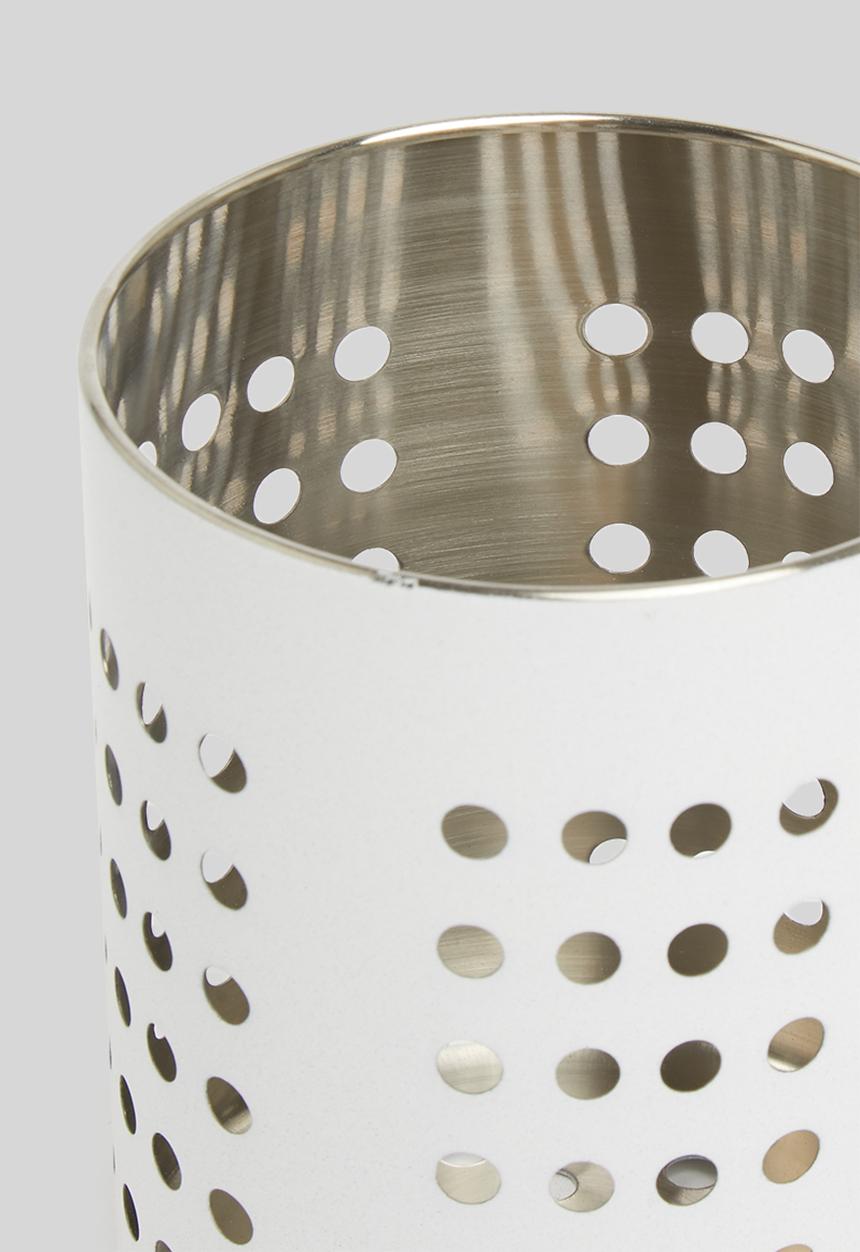 Excellent Houseware - Stainless steel cutlery basket -white