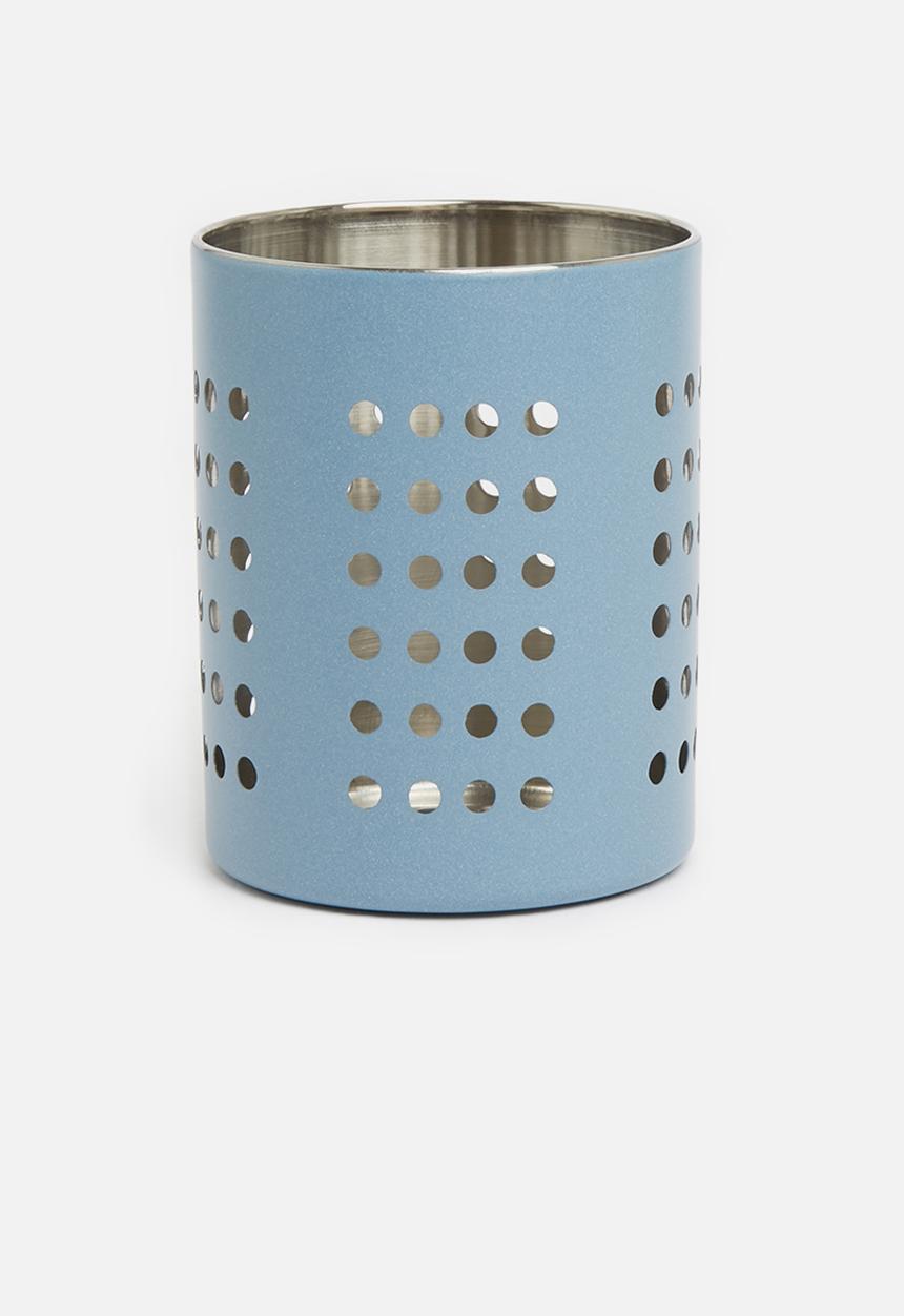 Excellent Houseware - Stainless steel cutlery basket - blue