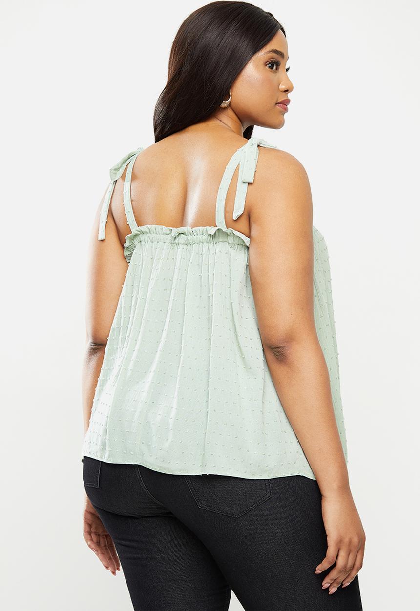 MILLA - Cami tie top - sage