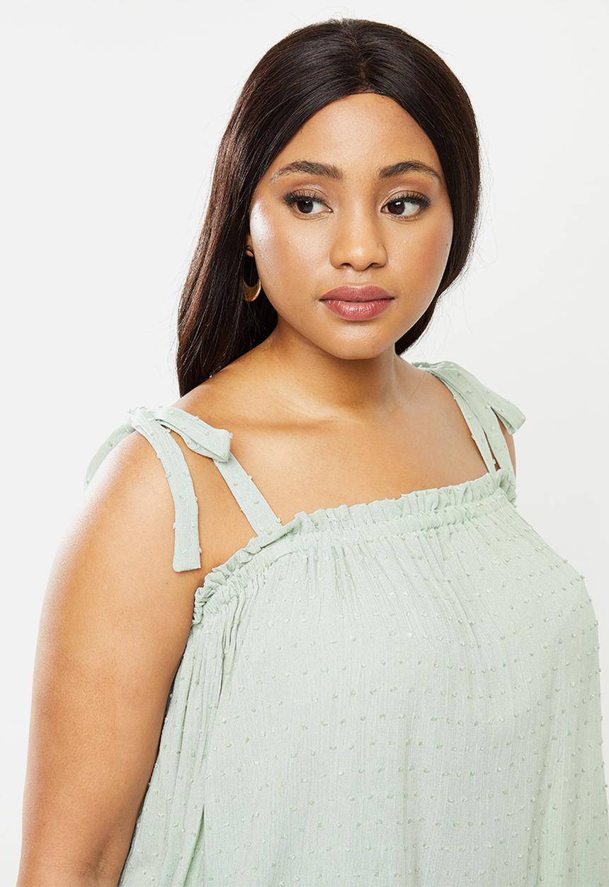 MILLA - Cami tie top - sage