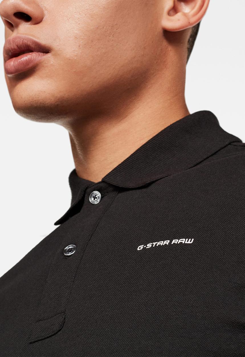 G-STAR - Oluv slim short sleeve polo  - black