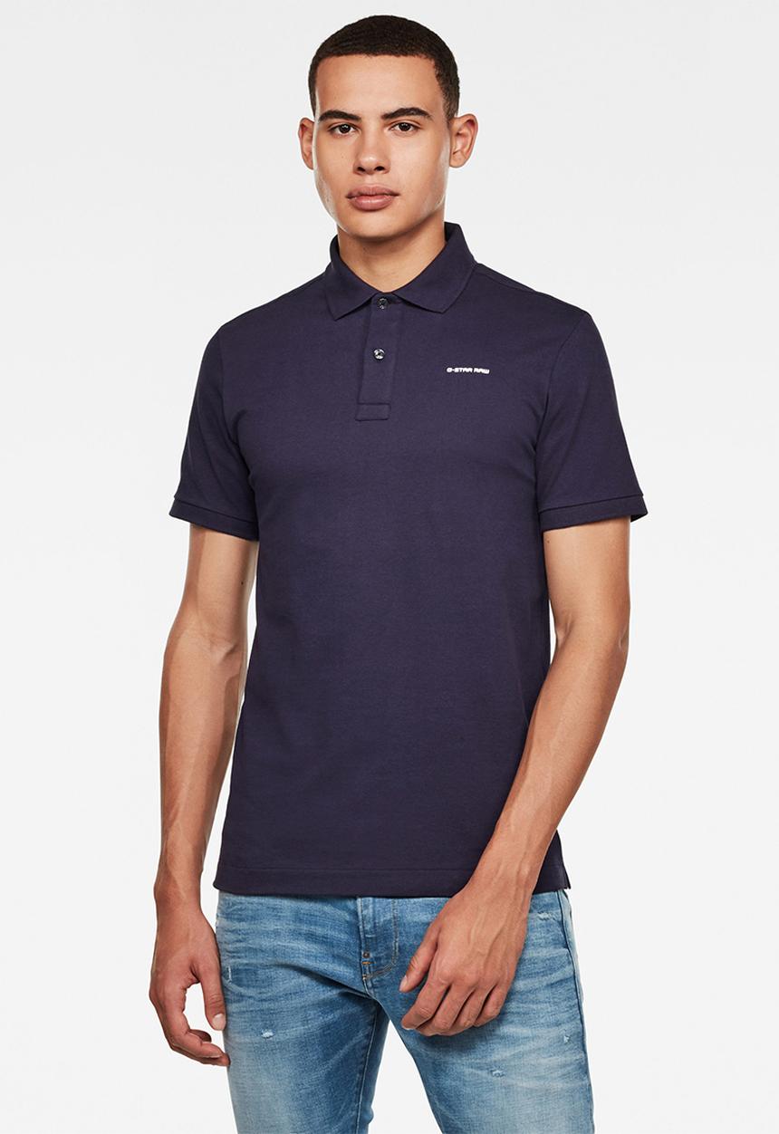 G-STAR - Oluv slim short sleeve polo - sartho blue