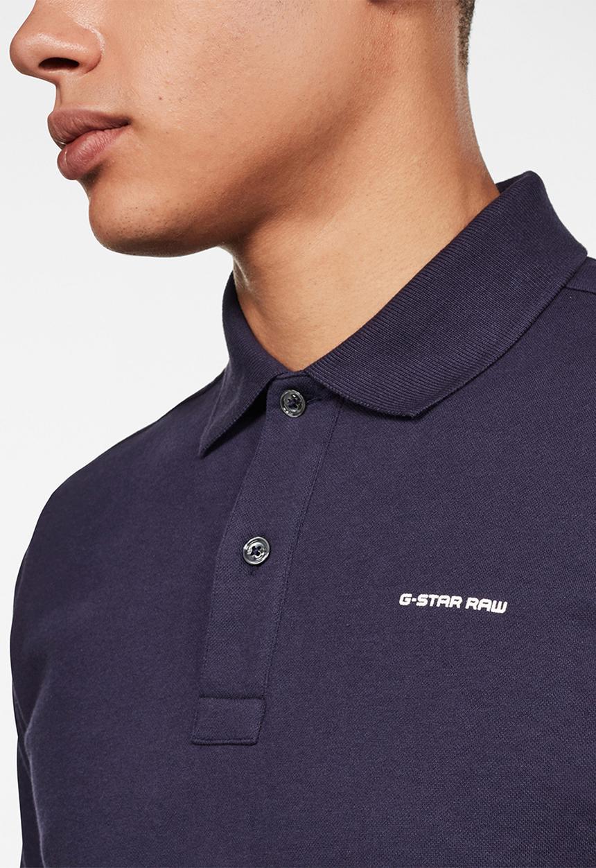 G-STAR - Oluv slim short sleeve polo - sartho blue