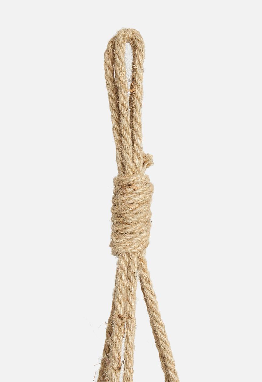 H&S - Woven hanging plant basket - brown