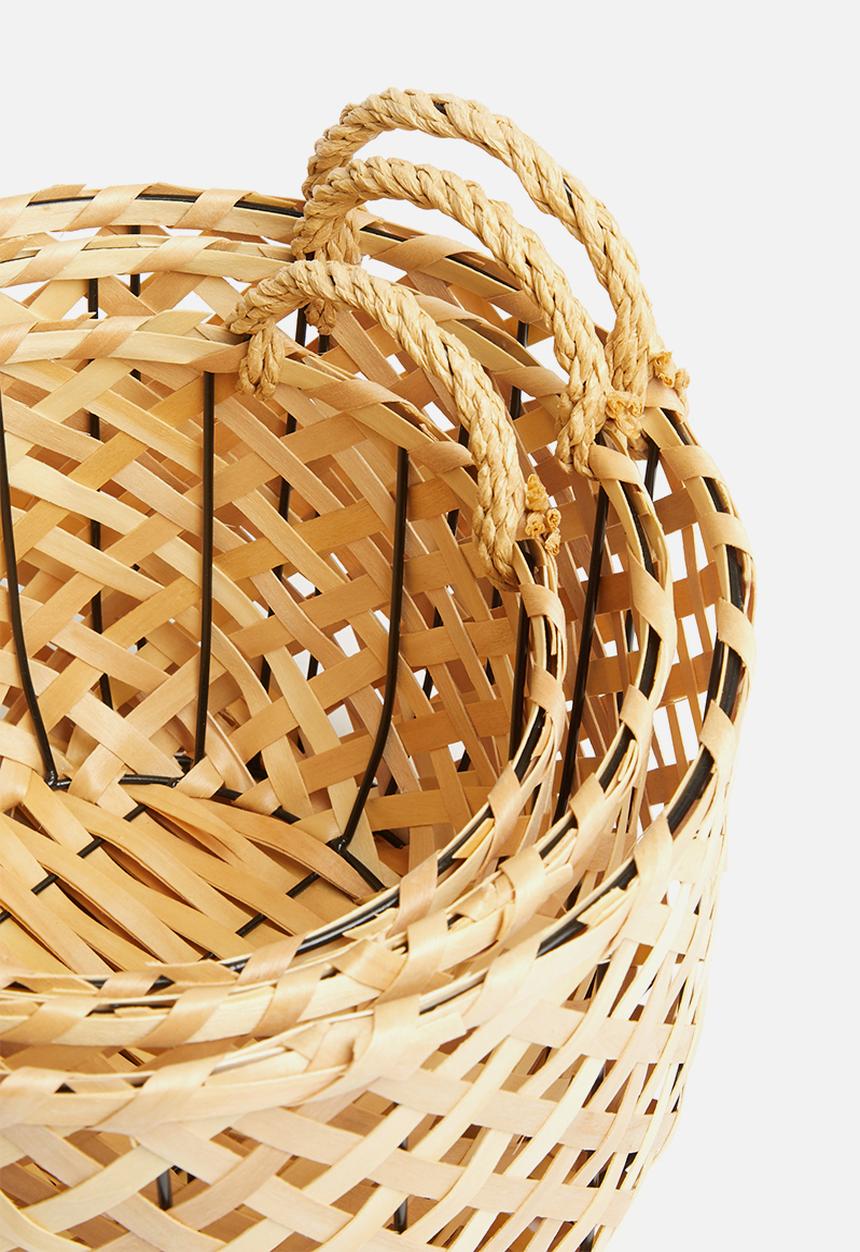 H&S - Criss cross basket set of 3 - brown