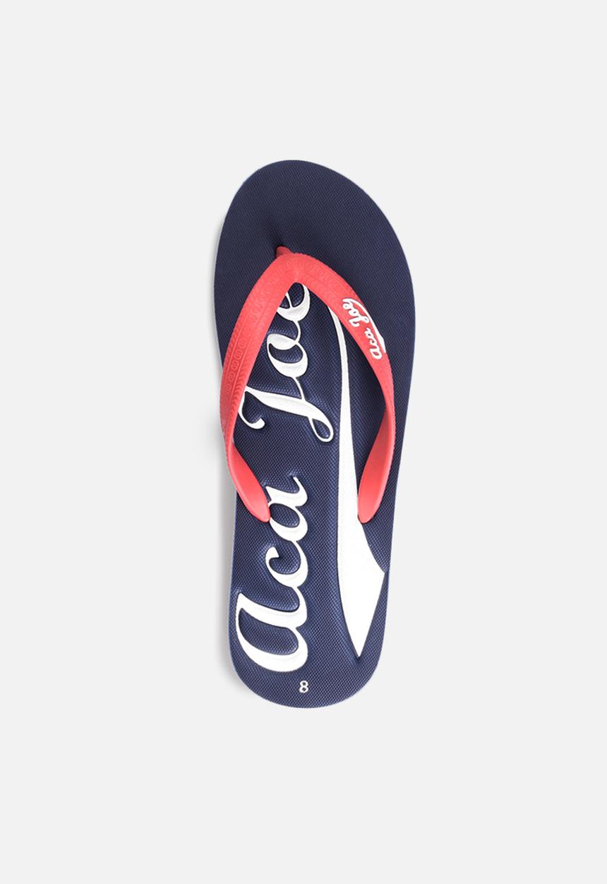 Aca Joe - Printed slip slops - navy/white/red