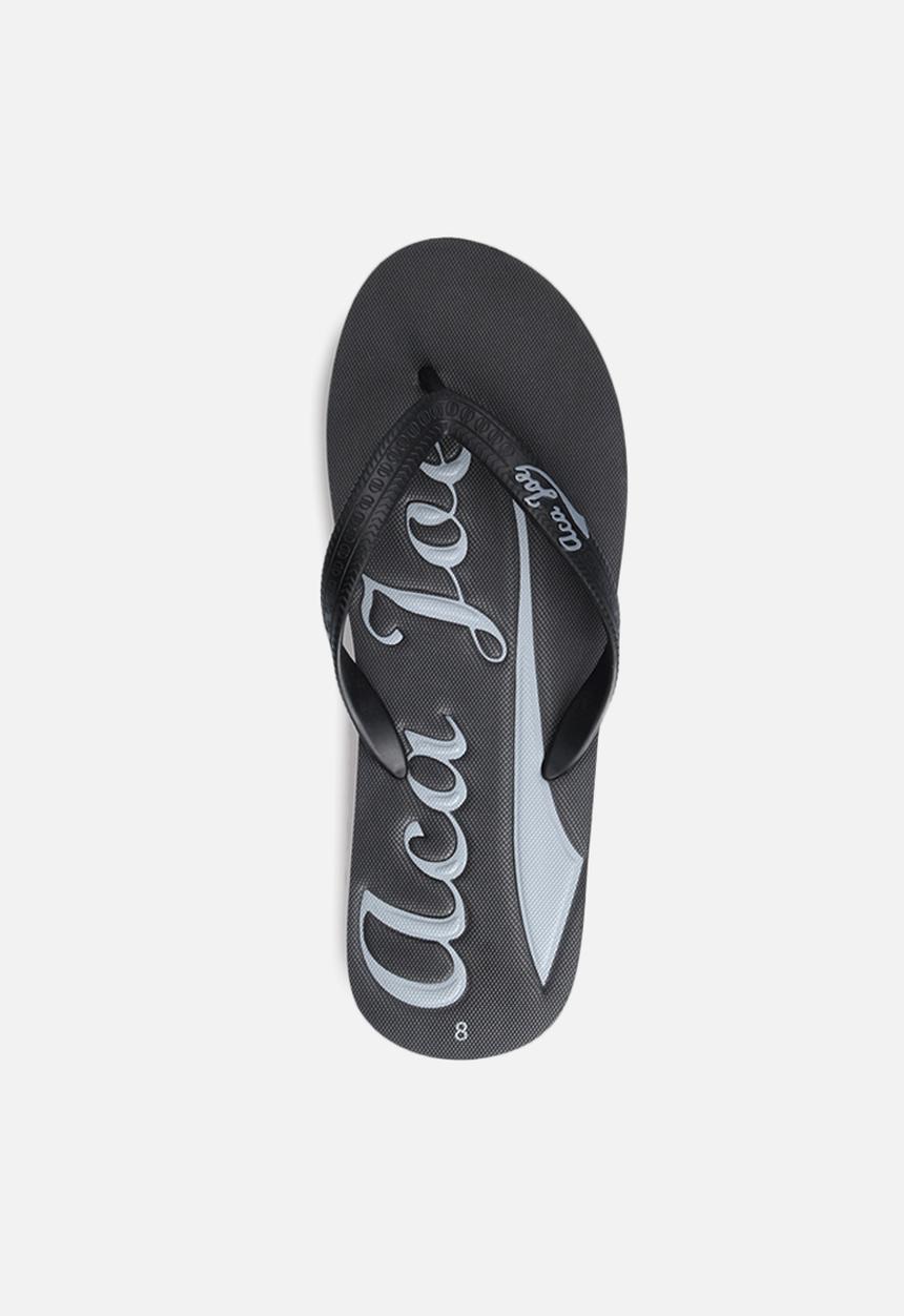 Aca Joe - Printed slip slops - black/charcoal