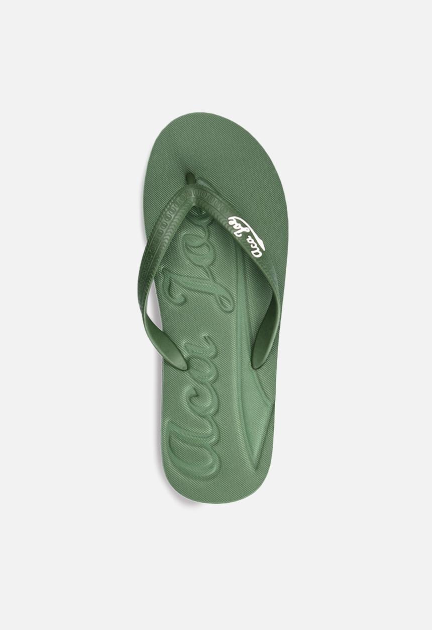 Aca Joe - Printed slip slops - moss green