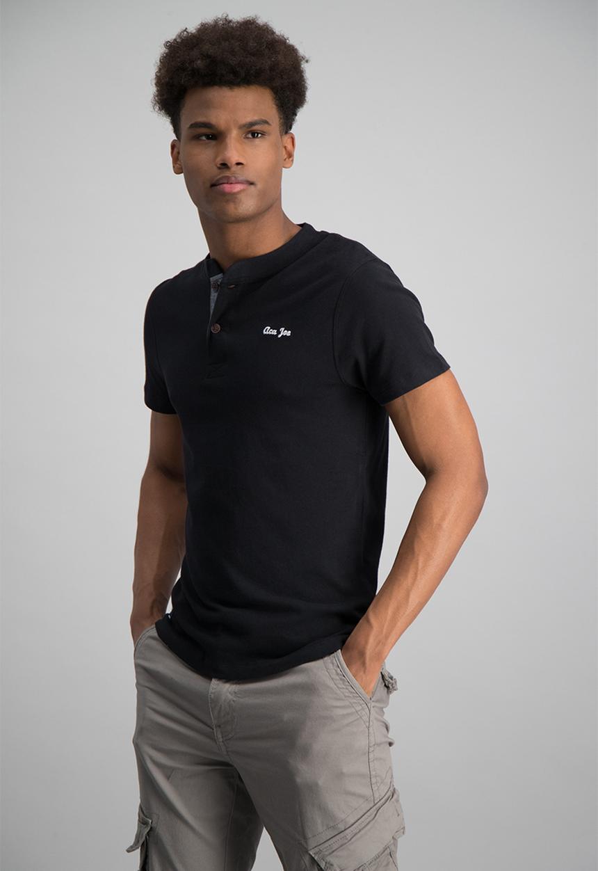 Aca Joe - Mens aca joe plain henley t-shirt