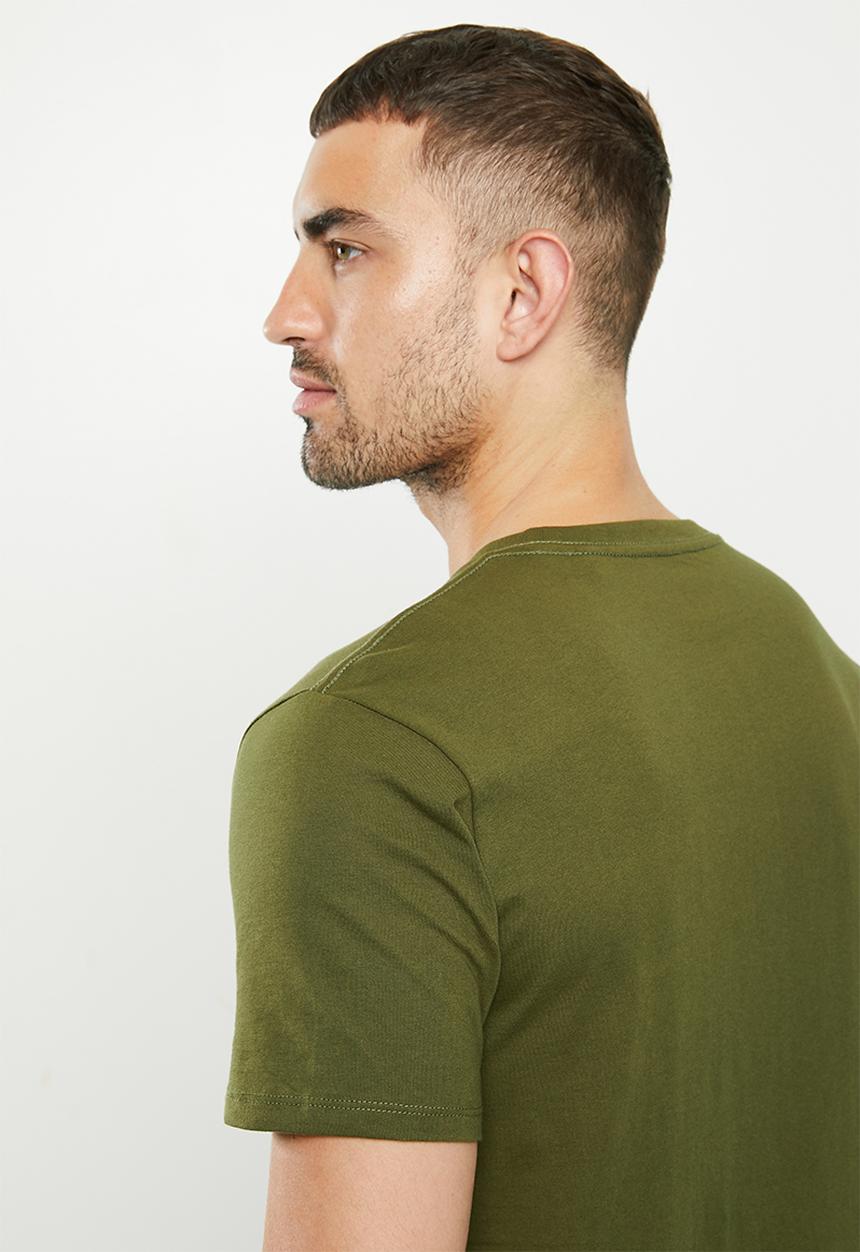 GUESS - Basic short sleeve flock crew tee - khaki 