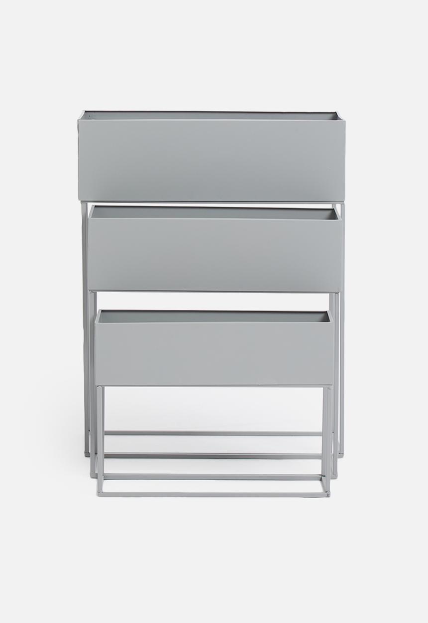 H&S - Maxwell planter set of 3 - light grey