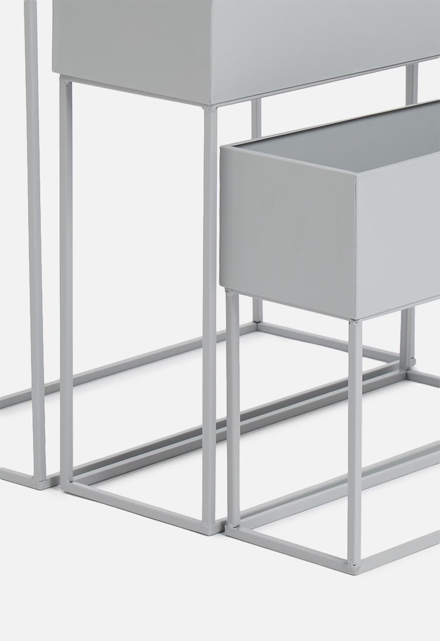 H&S - Maxwell planter set of 3 - light grey