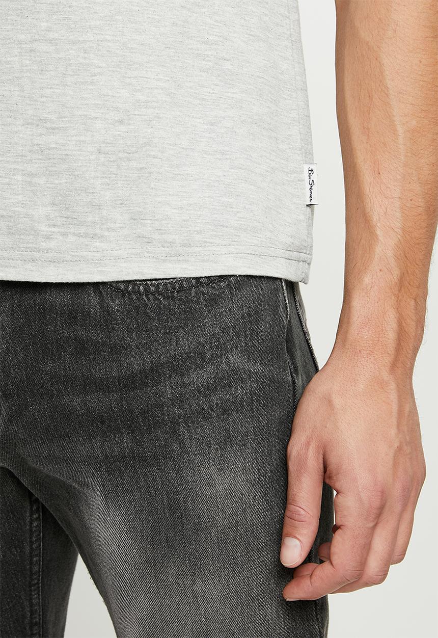 Ben Sherman - Squares slogan tee - grey